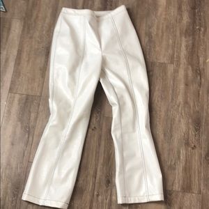 White leather pants
